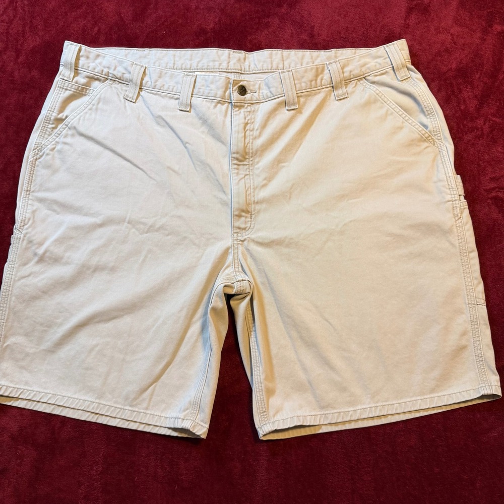 Carhartt Mens 48 Relaxed Fit Canvas Work Shorts Khaki Tan B11 100245-285